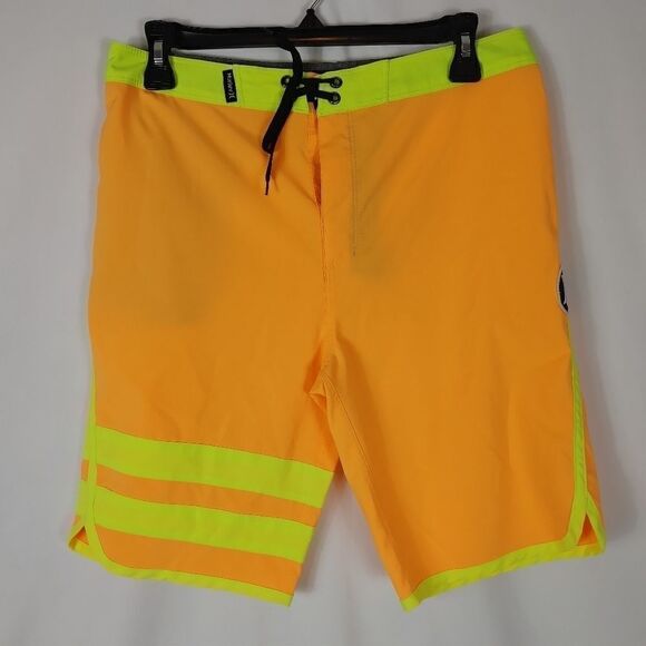 Hurley Boys Size 18 Boardshorts Orange Yellow. Con - Picture 1 of 5